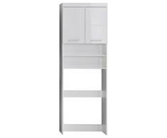 Trendteam Badezimmer Waschmaschinenschrank WaschmaschinenÃ¼berbau Amanda, 63 x 1 87 x 24 cm in WeiÃ Hochglanz mit viel Stauraum und pflegeleichten Tiefzieh-Hochglanzfronten