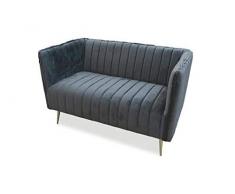 Galileo Casa 2195812 Sofa Velours dunkelgrau 126x73x78cm
