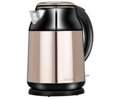 MPM MCZ-91M 1,5-Liter-Elektrokessel, Edelstahl BPA-frei, verdeckter Widerstand, 2200 W, automatische Abschaltung beim Kochen, kabellos 360º ohne Kabel, Kalkfilter, 1.7 liters, black/silver