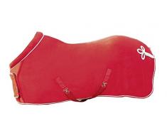 HKM Fleecedecke mit Kragen, rot, 155