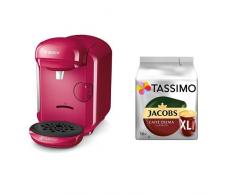 Bosch Tassimo TAS1401 Kapselmaschine + Tassimo Jacobs Caffè Crema Classico XL, 5er Pack Kaffee T Discs (5 x 16 Getränke)