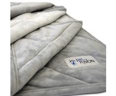 PetFusion Premium Plus Große Hundedecke (135 x 107 cm). Reversible Grey Micro Plüsch. [100% weicher Polyester]