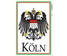 Schatzmix Köln Stadtwappen Adler Metal Sign deko Schild Blech Garten