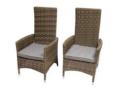 Strandgut07 Relaxsessel aus Polyrattan mit Kissen, 65 x 65 x 114 cm (2 St.)