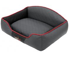 HobbyDog LELIGRC9 Hundebett/Sofa / Korb Elite mit Kunstleder, Graphit/schwarz, L 65 x 50 x 24 cm