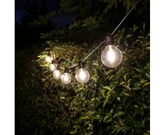 Outdoor Designobjekt Lichterkette - Echtglas-Leuchtkolben mit warmweißen LEDs im antiken Glühdraht Look, von Festive Lights