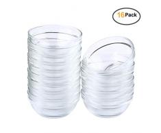 maredash Mini Schalen 8,9 cm Glas Schalen für Küche Prep, Dessert, Dips, und Candy Gerichte, s4oz stapelbar Geschirr Sicher, Set von 16 combination