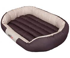 HobbyDog Hundebett Hundesofa Hundekorb Tierbett Verschiedene Größen und Farben - Oval (XXL - 115cm x 90cm x 25cm, 4 - braun mit beige)
