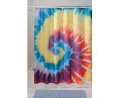 InterDesign Tie Dye Duschvorhang | kunstvoller Vorhang für Badewanne und Dusche in 183,0 cm x 183,0 cm | Duschvorhang aus Stoff mit Batik-Muster| Polyester bunt
