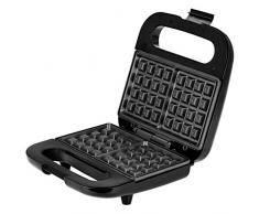 MPM MGO-39M Waffeleisen Professional für 2 Dicke belgische Waffeln, antihaftbeschichtete Platten, automatische Temperaturregelung, Edelstahlgehäuse, 1000W, Negro/Plata, 2 Gofres