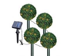 Gardenkraft 25410 Solar LED Formschnitt Ball Lichter an Stielen (4 Stück)