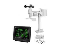 Bresser Wetterstation Funk mit Außensensor Wetter Center 5-in-1 mit 5,7 Zoll 256 Farben Display und Außensensor für Temperatur, Luftfeuchtigkeit, Wind, Luftdruck, Niederschlag (Regenmesser)