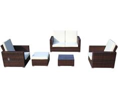 Baidani Rattan Lounge-Garnitur Move, braun meliert