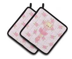 Caroline s Treasures Ballerina Blonde vorne Pose Paar Topflappen, 7.5hx7.5 W, multicolor