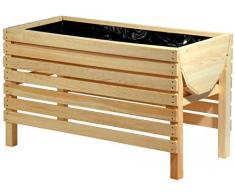 dobar 58196e Dekoratives Hochbeet aus Holz (Kiefer): Tischbeet Bausatz, für Gemüse, Kräuter, Blumen, Beet flexibel platzierbar in Garten, Terasse, Balkon, 100 x 45 x 60 cm - Pflanzbeet Hochbeet