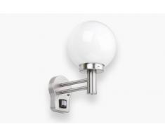 Edelstahl Wandlampe mit Bewegungsmelder weiß