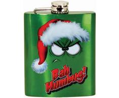 Spoontiques 15688 Bah Humbug Flask Trinkflasche, edelstahl, grün