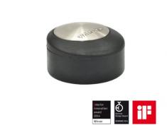 WAGNER Design-Türstopper SCREW OR GLUE Schrauben oder Kleben - Metall gebürstet, thermoplatischer Kautschuk, Druchmesser 50 x 30 mm, Designpreis - 15518111