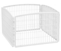 Iris Laufstall für Haustiere, 61 cm, ohne Tür, Käfig mit 4 Seiten, 24 H, weiß