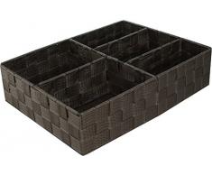 Compactor RAN6876 Tex Organizer Korb mit 5 Fächern, 32 x 25 x 8 cm, braun