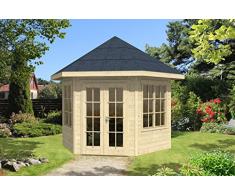SKAN HOLZ Pavillon Almelo 28 mm, unbehandelt Gartenhäuser, natur, 303 x 350 x 354 cm