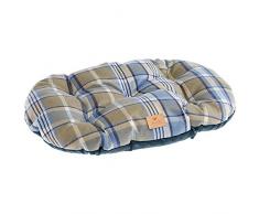 Gepolstertes Kissen für Hunde und Katzen SCOTT 78/8, doppelseitig, schottisches Muster, weicher Samt, waschbar, Blau