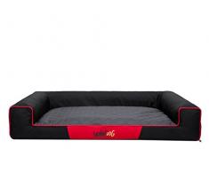 HobbyDog XXL VICCGM3 Eckig Hundebett, Victoria Katzenbett Schlafplatz, schwarz mit grau