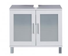 Trendteam Badezimmer Hochschrank Schrank Florida, 65 x 56 x 33 cm in Weià mit viel Stauraum