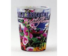 Oklahoma Schnapsglas mit Wildblumen-Motiv