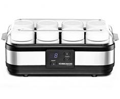 ROMMELSBACHER Joghurtbereiter JG 40 - für bis zu 1200 g Joghurt, LCD Display, 18 Stunden Zeitschaltuhr, automatische Abschaltung, elektronische Temperaturregelung, 8 Portionsgläser à 150 ml, 40 Watt