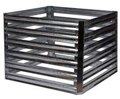 Komposter Muck für Garten- und Küchenabfälle, Kompostbehälter aus verzinktem Metall, 93 x 93 x 70 cm