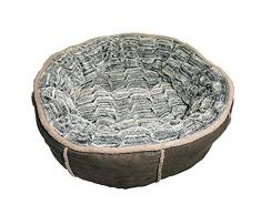 Rosewood 04371 Hundebett in Donut-Form mit Dicker Plüsch-Innenseite, grau, Länge: 68 cm