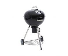 Kamino BBQ Kugelgrill auf Rädern, Rundgrill mit regelbarem Luftabzug und Deckelthermometer, Holzkohlegrill aus Stahl, Ø Kugelgrill 57 cm, H ca. 97 cm