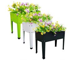 Chicreat Hochbeet, Pflanzbox, Dunkelgrau, Weiß, Grün, 60 x 27 x 45 cm (3er-Pack)