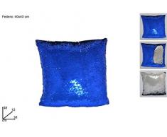 Due Esse DUE12660 Kissen, blau/silber, 40 x 40 cm