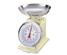 Terraillon Küchenwaage, Mit manueller Tara-Funktion, Großes Ziffernblatt, Bis 5 kg, Tradition 500, Creme
