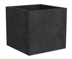 Pflanzenservice Übertöpfe Scheurich C-Cube 29 x 29 x 27 cm, Stony Black