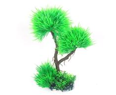 sourcingmap Kunststoff Aquarium Kunstpflanze für Aquarien, 32 cm, grün/rot