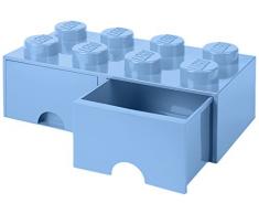 LEGO 4006 Schublade Brick Drawer 8, Plastik, Hellblau, 25 x 50 x 18 cm