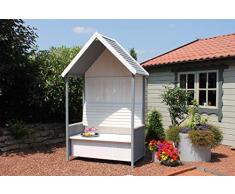 Leco Antje Gartenlaube, Anthrazit, Weiß, ca. L 137 x B 75 x H 224 cm