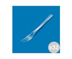 Set 32 Aristea 15 transparente Gabeln Gold Besteck aus Kunststoff Picknick