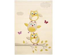 benuta Kinderteppich Fröhliche Eule Beige 160x230 cm | Teppich für Spiel- und Kinderzimmer