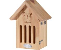 dobar 22711e Kleines Schmetterlingshaus Lepidoptera, Insektenhotel zum Aufhängen, 17 x 12 x 22,5, Natur