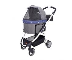 Innopet Cleo Multifunktional: Hundekorb/Buggy/Autositzschale, Denim-Gewebe mit mattweißer Oberfläche Viel Platz in der Sitzschale.