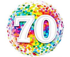Qualatex Folienballon 49556 70 Rainbow Konfetti, 45,7 cm farbenreiche