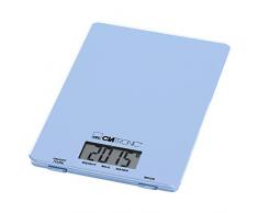 Clatronic KW 3626 Küchenwaage bis 5 kg, extra flach, Glas-Wiegefläche, Tara-Funktion, LCD-Display, blau, Kunststoff