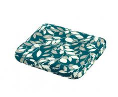 IM LEISURE, Blätter-Design, verschiedenes Material, Sitzkissen, Standardgröße, Blau