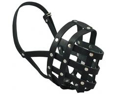 Echt Leder Hundekorb Maulkorb # 112 schwarz (Umfang 33 cm Schnauze Länge 7,6 cm) Bulldog, Boxer