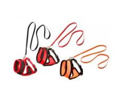 Flamingo Harms Set Geschirr für Katzen orange/schwarz 110 cm 10 mm