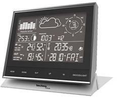 Technoline WS 1700 moderne Wetterstation mit allen relevanten Daten zur aktuellen Wetterlage, mit nützlichen Zusatzfunktionen, schwarz/silber, 153 x 53 x 138 mm